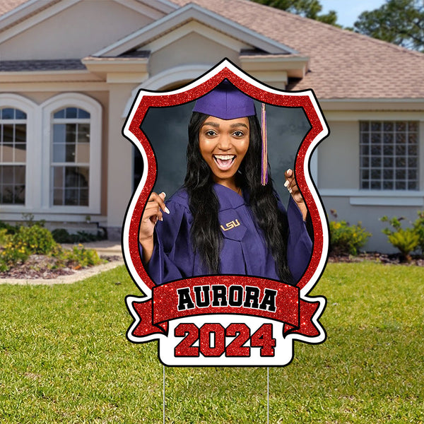 Congrats Graduation Class Of 2024 - Personalize Name Shape Lawn Sign 2 ...