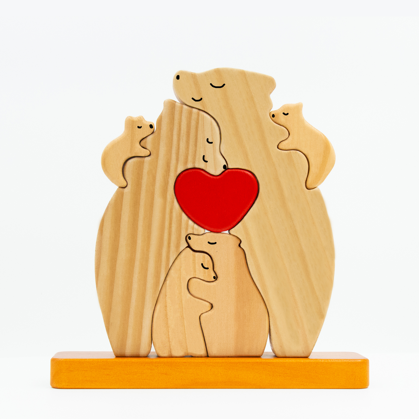 Personalized Wooden Bears Family, Bear Shaped Wood Puzzle with Custom Name- Gift for Mother's Day, Thanksgiving, Christmas