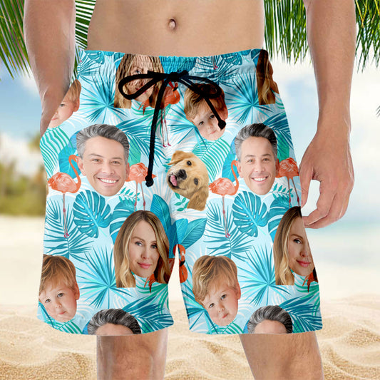 Custom Hawaiian Short with Face for Party - Dog Hawaiian Short - Personalized Hawaiian Shirt - Father's Day Short