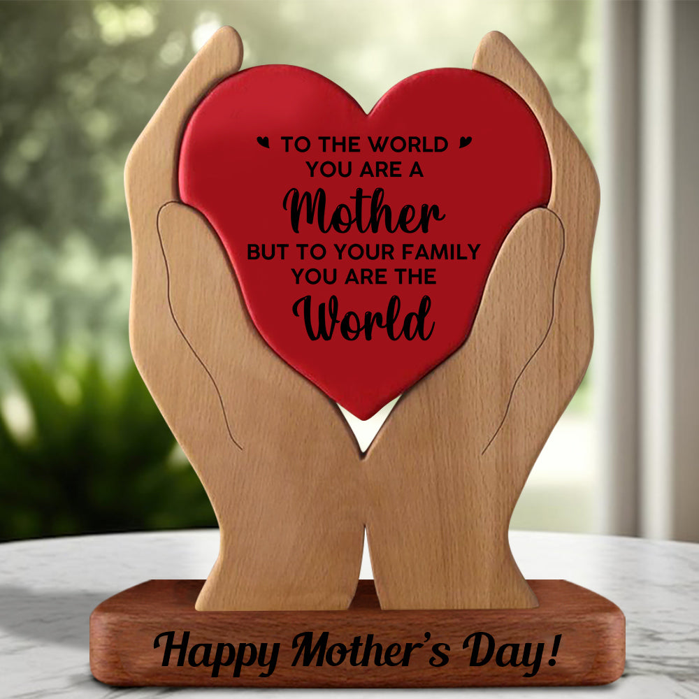 DIY Empty Wooden Carvings - To The World You Are A Mother To Me You Are The World - Non Custom Puzzle Wooden Family