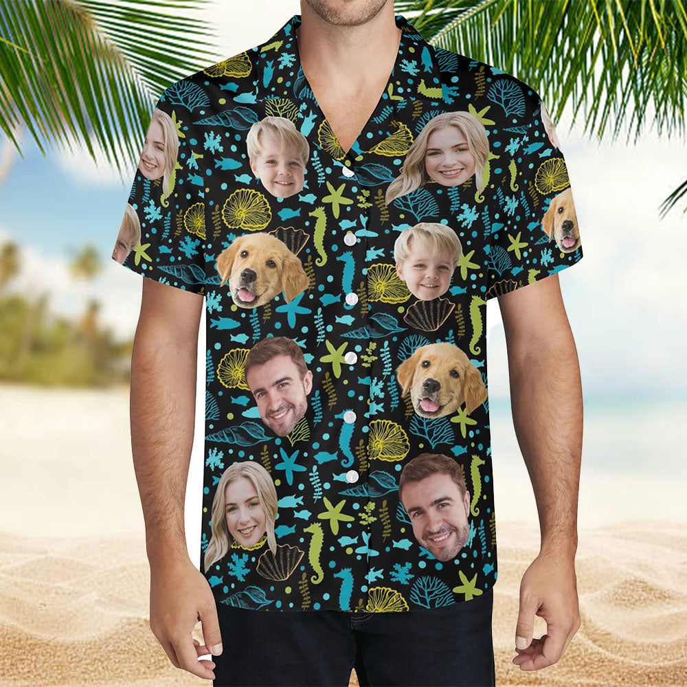 Personalized Beach Vibe Custom Photo Custom Name- Personalized Custom Hawaiian Shirt