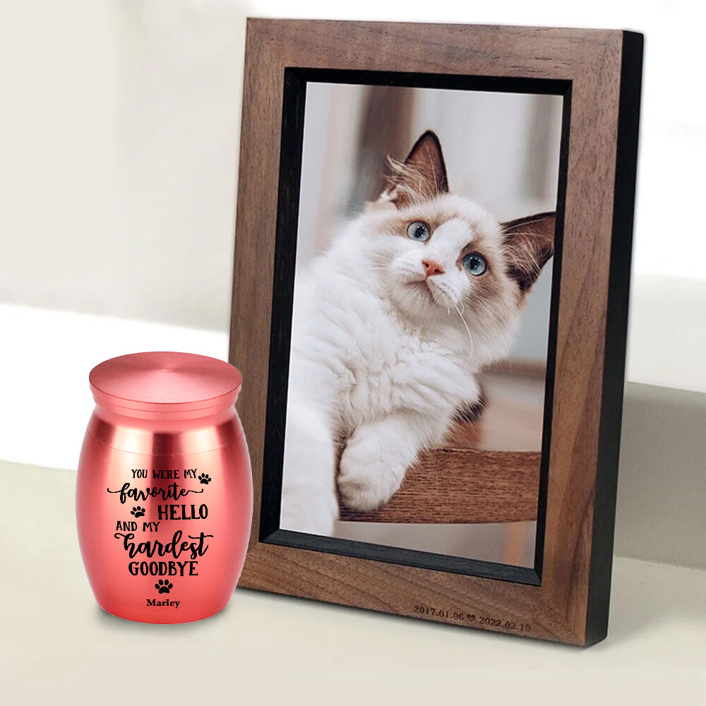 Mini Keepsake Urn for Ashes - You Left Pawprints In My Heart -  But My Heart was Not