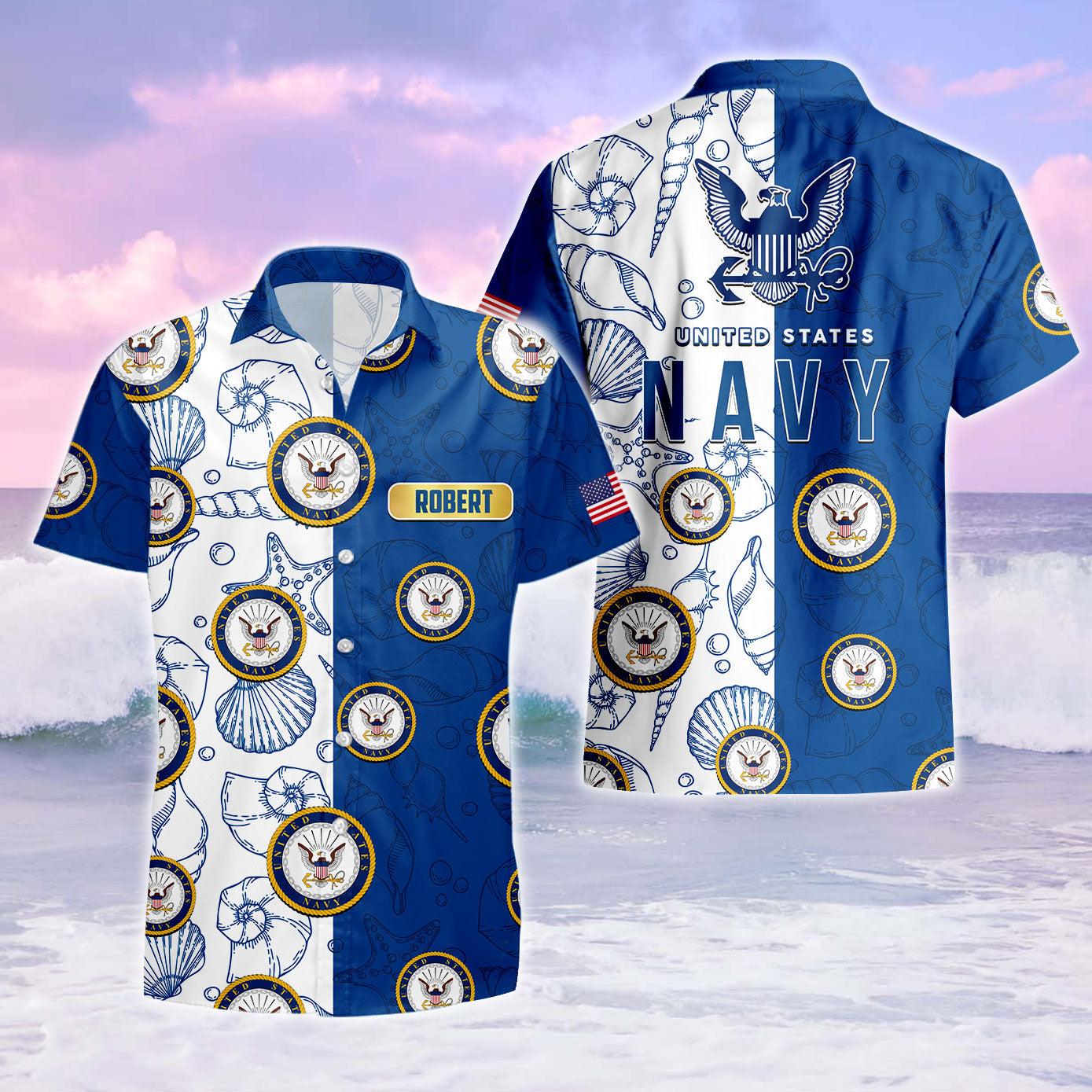 Customized Name Veteran Hawaiian Beach Shirt - US Veteran American Shirt, Veteran Gift - Tropical Hawaiian Shirt - Personalized Veteran Hawaii Shirt - Gift For Patriot