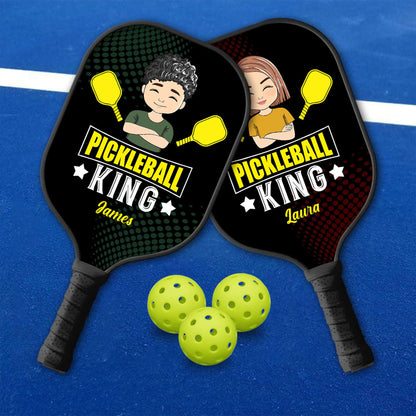 Pickleball König und Königin personalisierte benutzerdefinierte Name - Pickleball Paddel