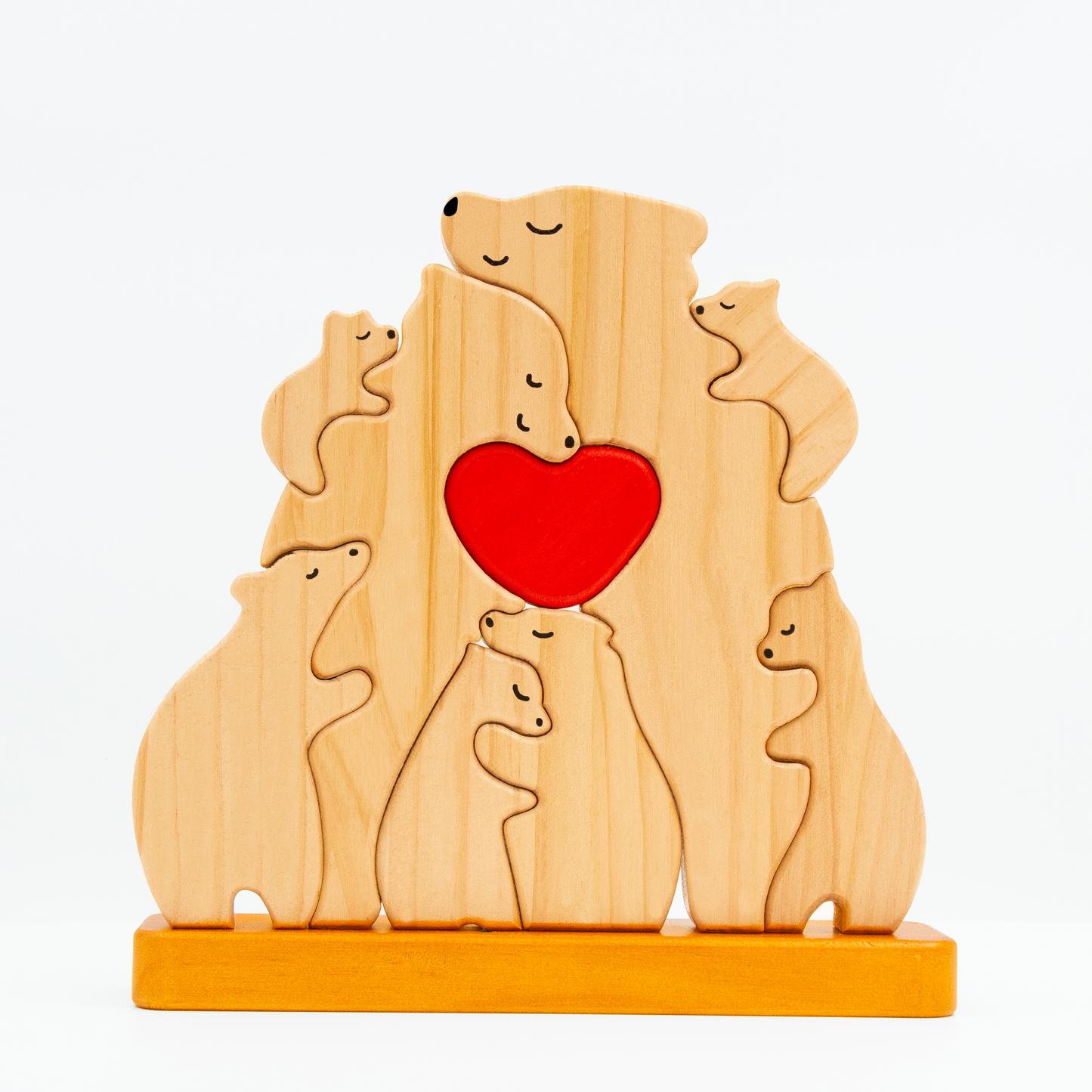 Personalized Wooden Bears Family, Bear Shaped Wood Puzzle with Custom Name- Gift for Mother's Day, Thanksgiving, Christmas