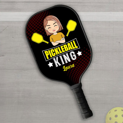 Pickleball König und Königin personalisierte benutzerdefinierte Name - Pickleball Paddel