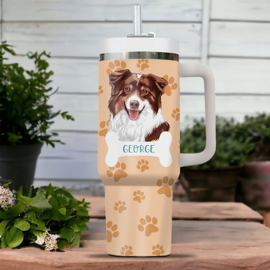 Cute Dog Pattern - Gift For Couple, Gift For Him, Gift For Her - Personalized Custom Tumbler