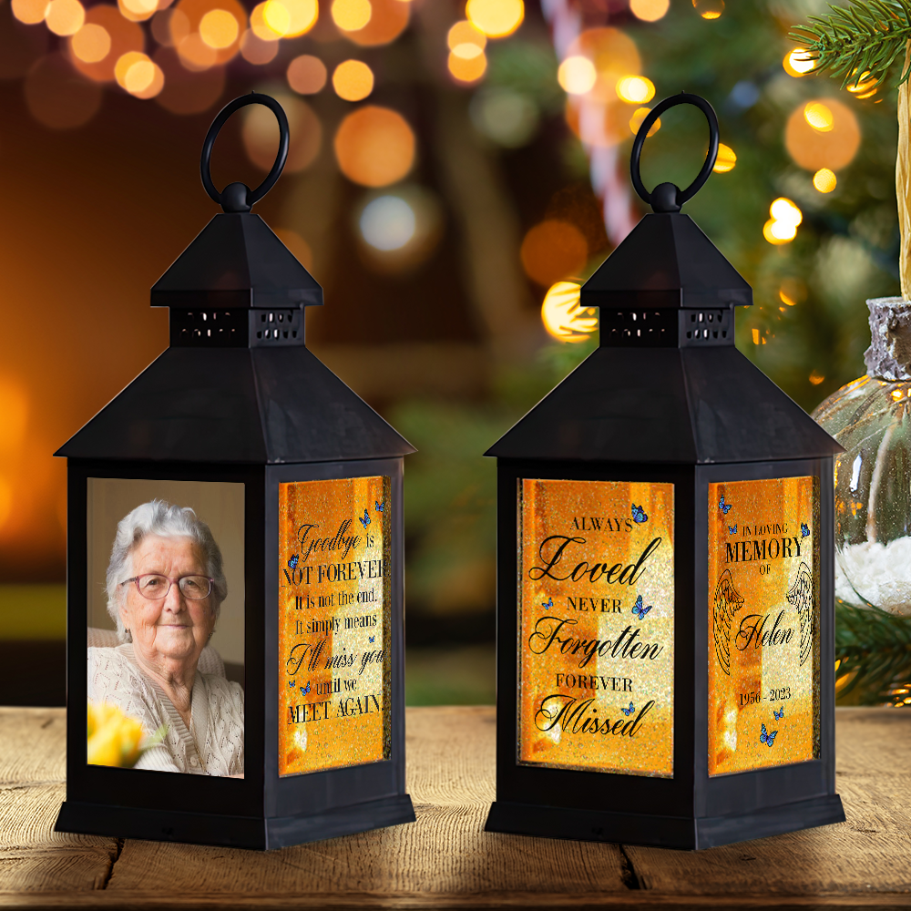 Always Loved Never Forgotten Forever Missed Memorial Gift - Christmas Gift For Family - Personalized House Lantern