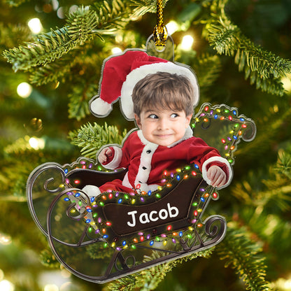 Baby Is Coming For The Town Best Gift For Your Family - Upload Your Photos - Personalized Custom Shape Acrylic Ornament