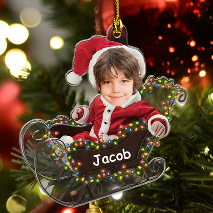 Baby Is Coming For The Town Best Gift For Your Family - Upload Your Photos - Personalized Custom Shape Acrylic Ornament