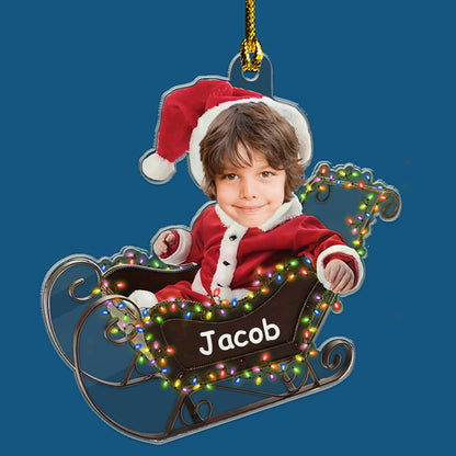 Baby Is Coming For The Town Best Gift For Your Family - Upload Your Photos - Personalized Custom Shape Acrylic Ornament