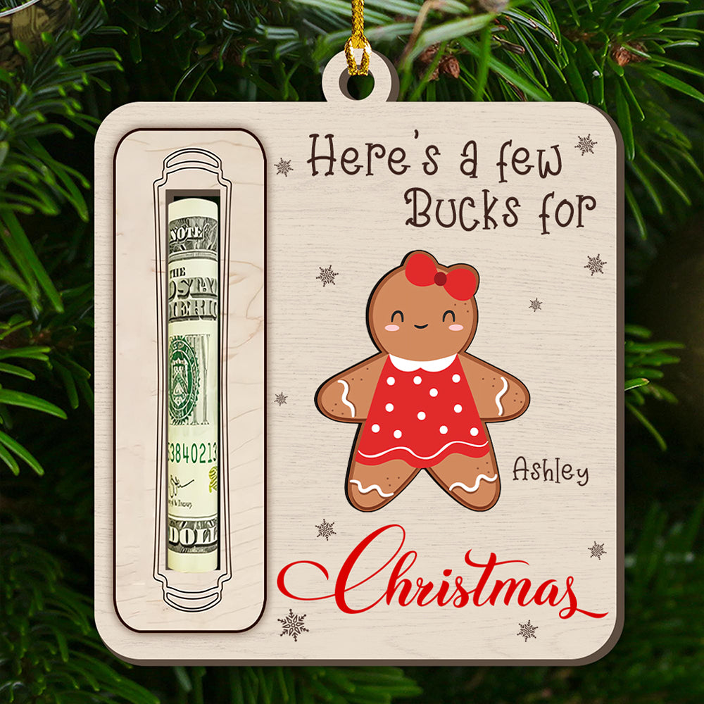 Best Funny Christmas Gift For Your Family Here Is A Few Bucks Ornament Merry Christmas - Custom Shape Wood Ornament - Money Holder Christmas Ornament