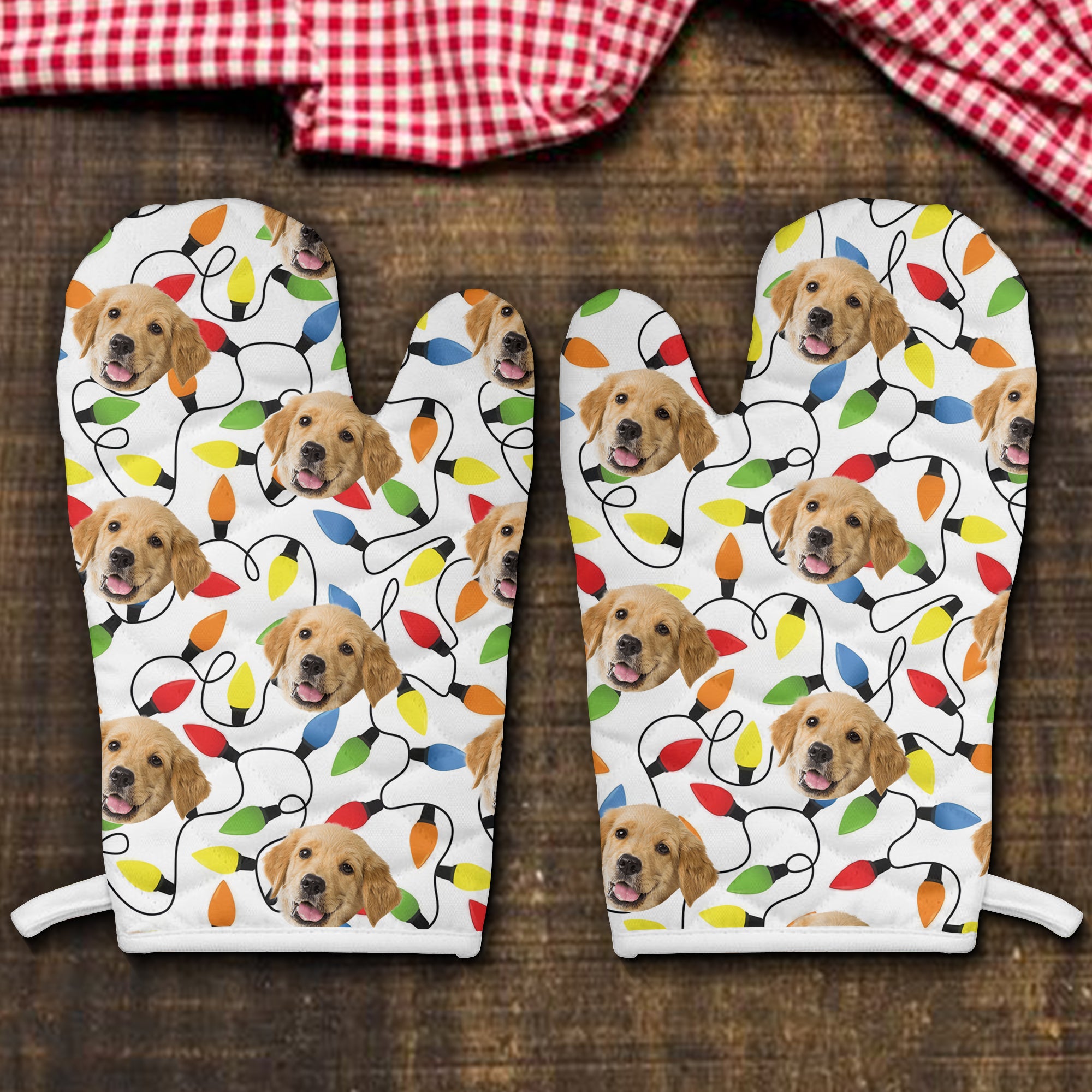 Best Moment Of Your Lovely Pets And Family Holiday Season - Custom Oven Mitts