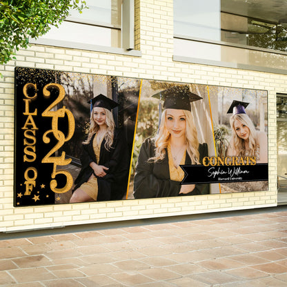 Door Banner and Garage Banner GIitter Styles 2025 Congratulations Class Of 2025 Ver 2- Graduation Garage Door Decorations, Single Garage, Garage Door Banner Covers - Garage Door Banner Decorations