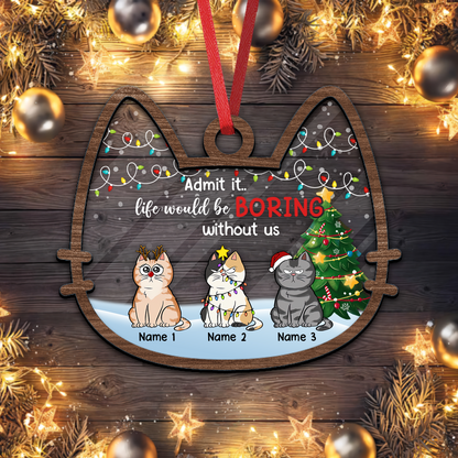 Geben Sie zu, dass Weihnachten ohne Katzen langweilig wird. Weihnachtsbaumschmuck – individuelle Form aus Holz und Acryl. 