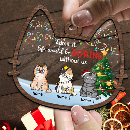 Geben Sie zu, dass Weihnachten ohne Katzen langweilig wird. Weihnachtsbaumschmuck – individuelle Form aus Holz und Acryl. 