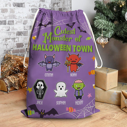 Cutest Monster Of Halloween Town Halloween Bag - Personalized Custom Trick or Treat Sack