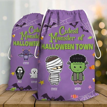 Cutest Monster Of Halloween Town Halloween Bag - Personalized Custom Trick or Treat Sack