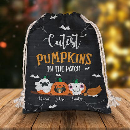 Cutest Pumpkins In The Patch Halloween Bag - Personalized Custom Trick or Treat Sack