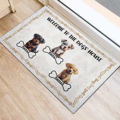 Welcome To The Dog's House Doormat, Funny Personalized Changing Dog Doormat