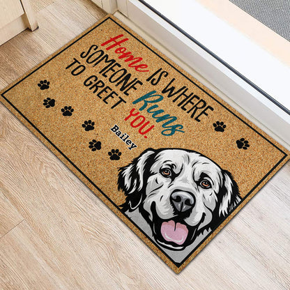 Personalisiertes Geschenk für Hundemama, Hundepapa, Katzenmama, Katzenpapa „Home Is Where“ Fußmatte