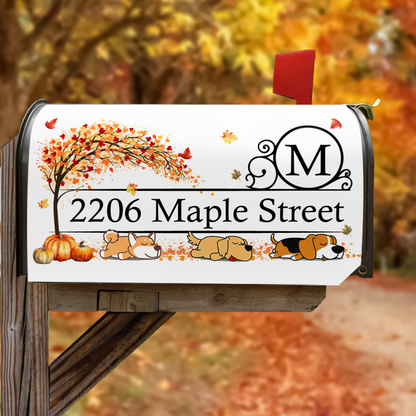 Falling Back Custom Dog Breeds For Family- Mailbox Cover, Funny Gift For Dog Mom, Dog Dad Gift