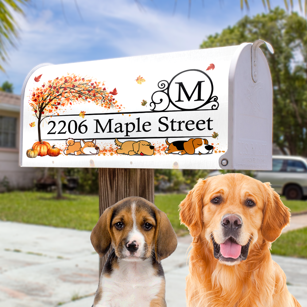 Falling Back Custom Dog Breeds For Family- Mailbox Cover, Funny Gift For Dog Mom, Dog Dad Gift