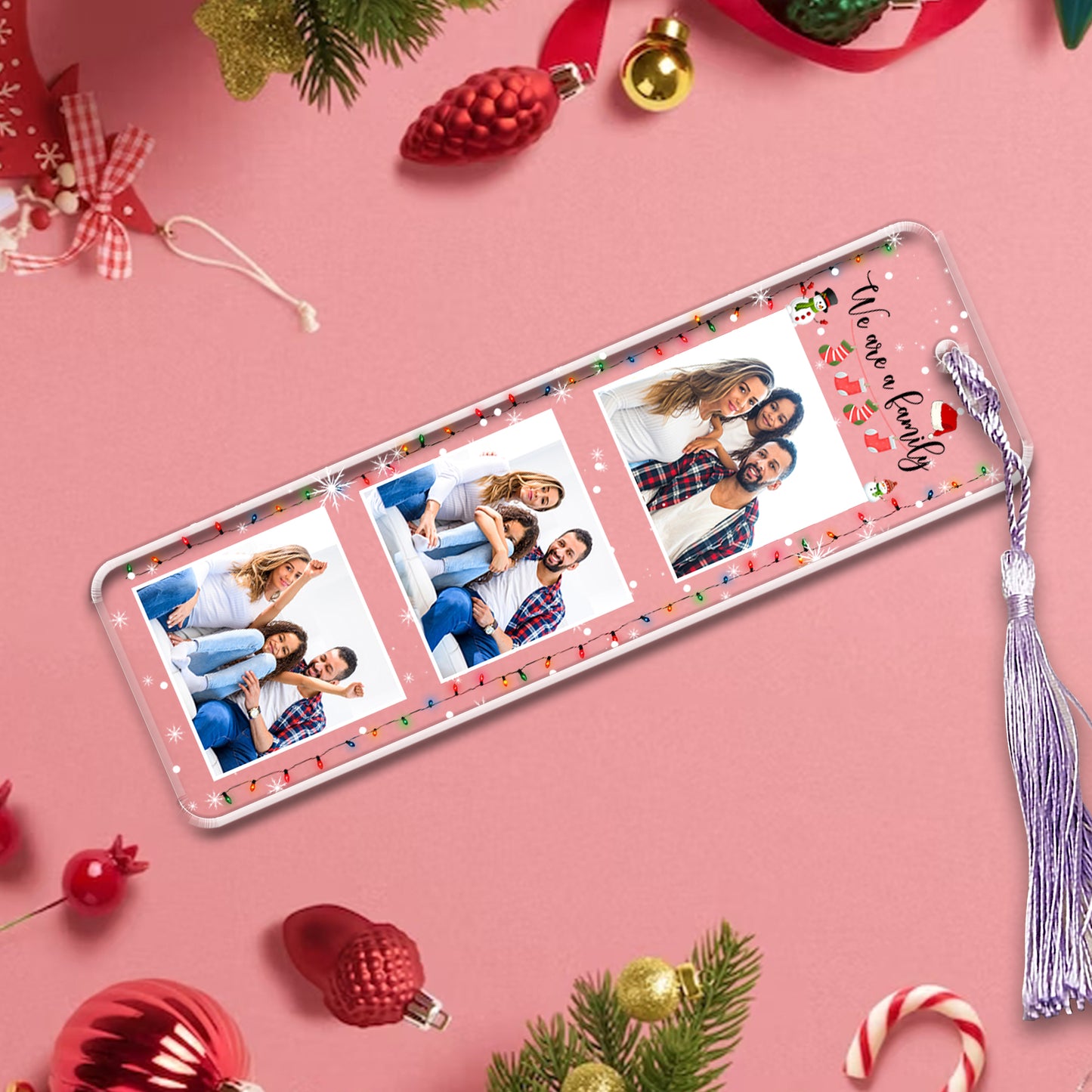 Happy Family Together – das beste Weihnachtsgeschenk für Familienmitglieder – individuelles Foto-Lesezeichen 