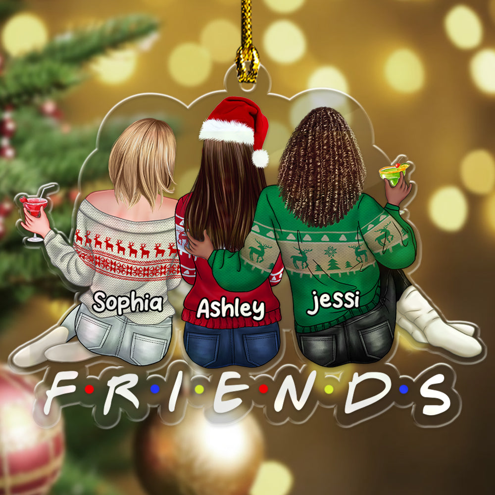 Friends We Made Best Moments In Christmas Together - Personalized Custom Shape Acrylic Ornament