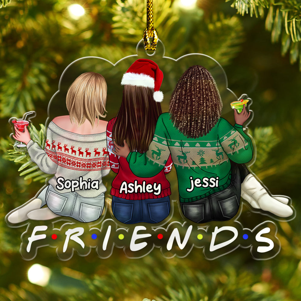 Friends We Made Best Moments In Christmas Together - Personalized Custom Shape Acrylic Ornament