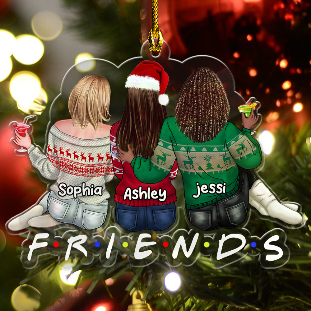 Friends We Made Best Moments In Christmas Together - Personalized Custom Shape Acrylic Ornament