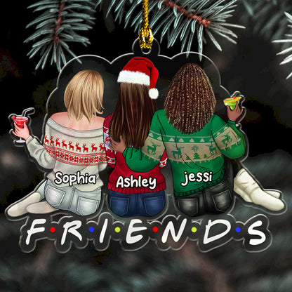 Friends We Made Best Moments In Christmas Together - Personalized Custom Shape Acrylic Ornament