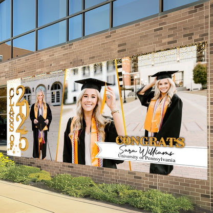 Door Banner and Garage Banner GIitter Styles 2025 Congratulations Class Of 2025 Ver 2- Graduation Garage Door Decorations, Single Garage, Garage Door Banner Covers - Garage Door Banner Decorations