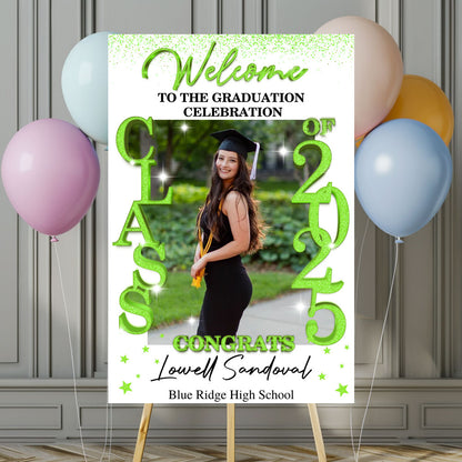 Class Of 2025 - Graduation Party Welcome Sign - Custom Photo Grad Party Sign - Personalized Graduation Decoration