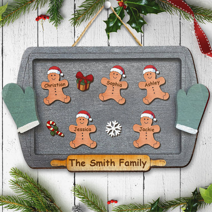 Gingerbread Family Funny Gift For Family On Christmas Holiday - Personalized Shaped Door Sign