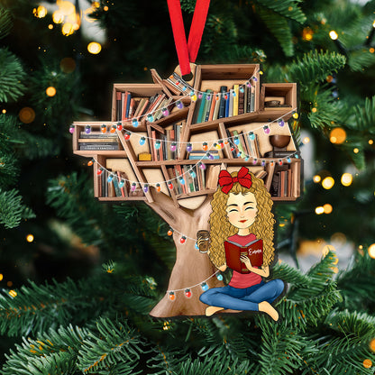 Girls Love Book Tree – Weihnachtsschmuck „Eine wunderbare Jahreszeit“ für Buchliebhaber – Holzschmuck in individueller Form – 1 Lagen-Holzschmuck 