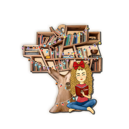 Girls Love Book Tree – Weihnachtsschmuck „Eine wunderbare Jahreszeit“ für Buchliebhaber – Holzschmuck in individueller Form – 1 Lagen-Holzschmuck 