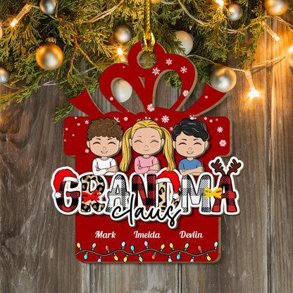 Grandma Christmas Gift Is Her Grandkids Love For Nana - Custom Shape Wood Ornament - Wood Ornament 2 Layered