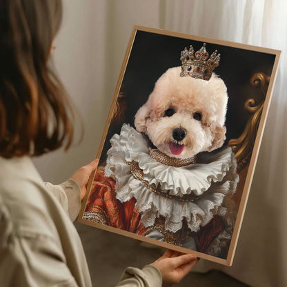 Royal Pet Portrait - Dog Portraits On Canvas - Gift Custom Poster Pet Painting