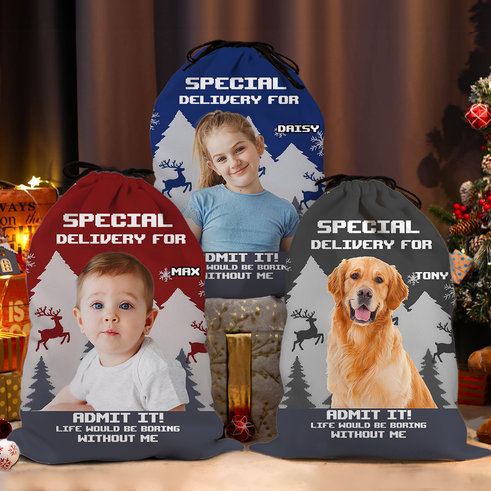 Christmas Boring Without Us Christmas Bag - Personalized Christmas Gift Bag for Kids and Adults