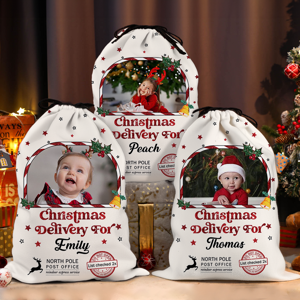 Glitter Special Delivery Christmas Sack - Personalized Santa Sack - Christmas Sack Gift