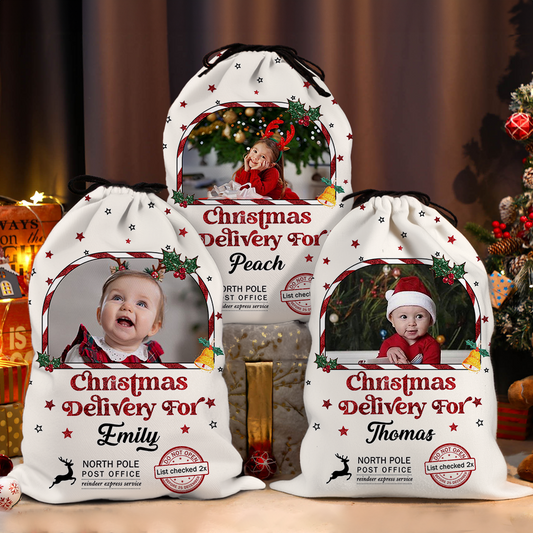 Glitter Special Delivery Christmas Sack - Personalized Santa Sack - Christmas Sack Gift