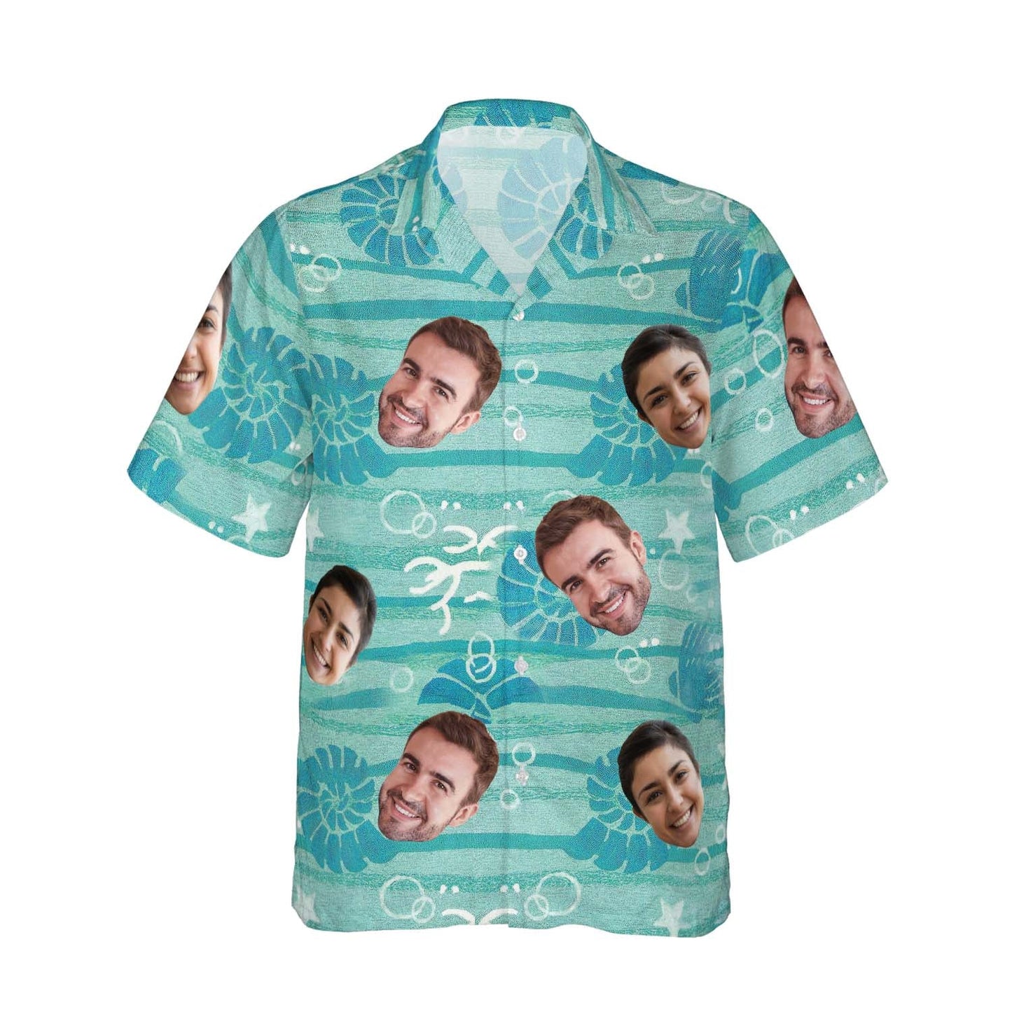 Personalisiertes Gesicht Deep Ocean Shirt - Lustiges Sommerurlaub Hawaiihemd 