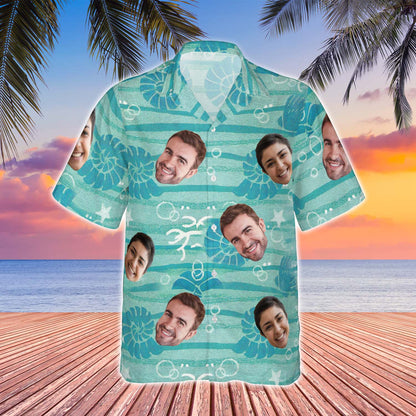 Personalisiertes Gesicht Deep Ocean Shirt - Lustiges Sommerurlaub Hawaiihemd 