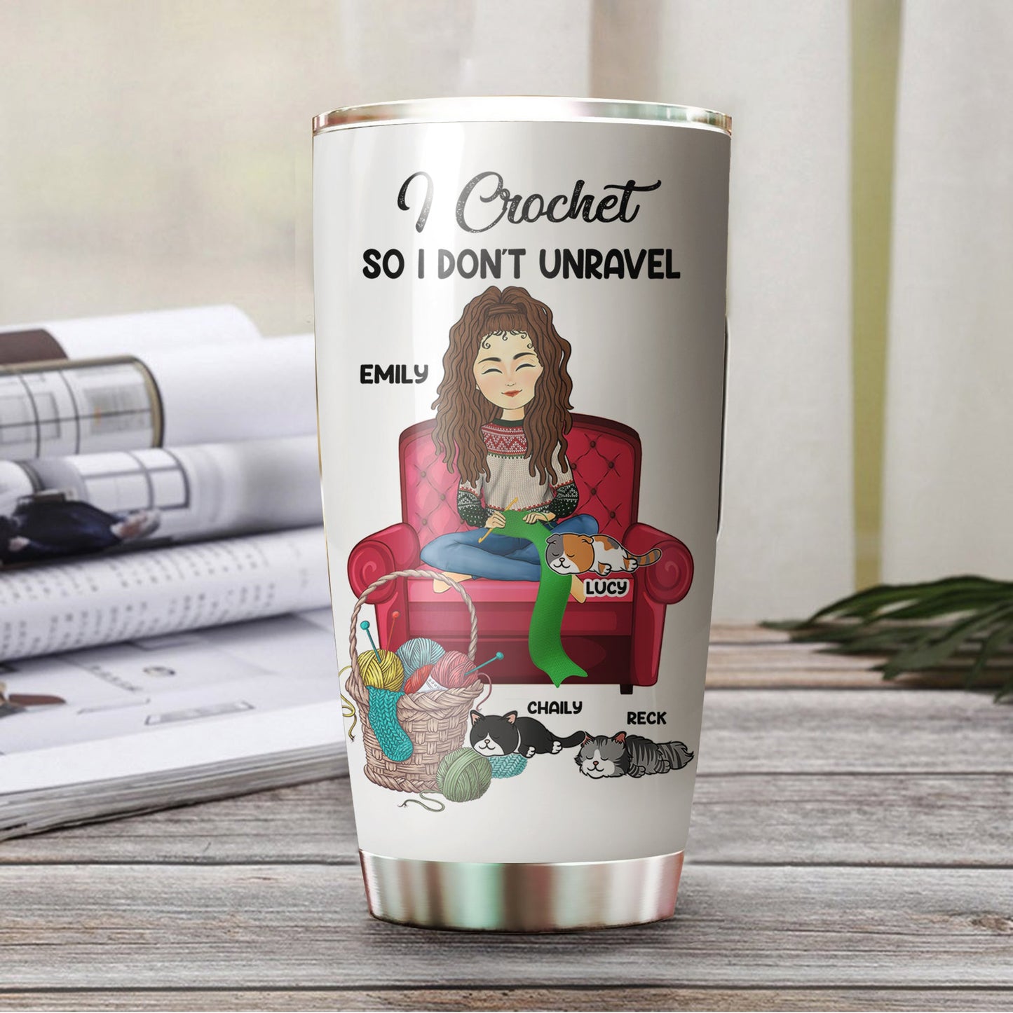 I Crochet Knit So I Dont Unravel - Best Gift For Crochet Lover - Best Gift For Knitting Lover - Personalized Custom Tumbler