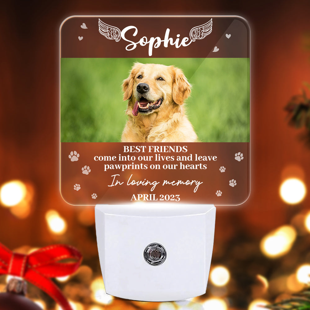 In Loving Memory Of Your Angel With Paw Pet Memorial Gift - Custom Led Night Lights