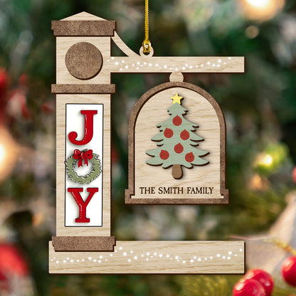 Joy To Our Family On This Christmas - Custom Shape Wood Ornament - Wood Ornament 2 Layered