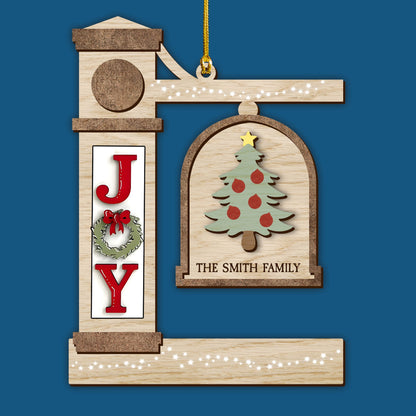 Joy To Our Family On This Christmas - Custom Shape Wood Ornament - Wood Ornament 2 Layered