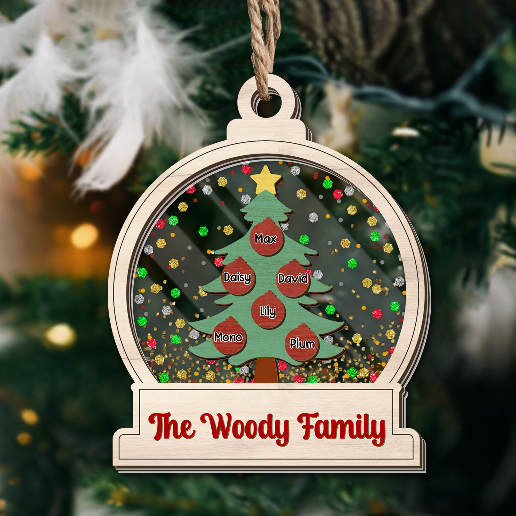 Love On Christmas Tree Family Christmas Family Gift - Custom Gingerbread Ornament