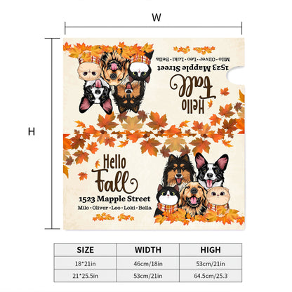 Personalized Cat Dog Hello Fall Season Mailbox Cover, Funny Gift For Pet Lovers